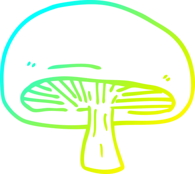 cold gradient line drawing of a cartoon mushroom png