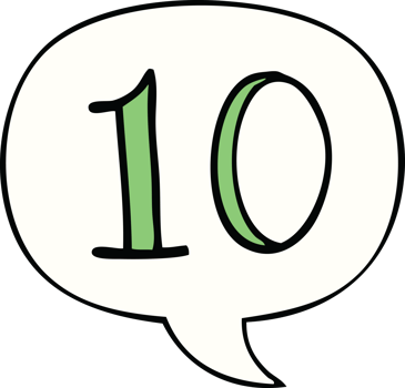 cartoon number 10 with speech bubble png