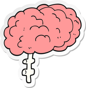 sticker of a cartoon brain png