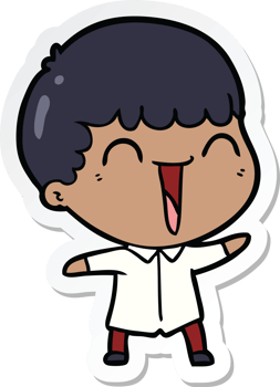 sticker of a cartoon happy man png