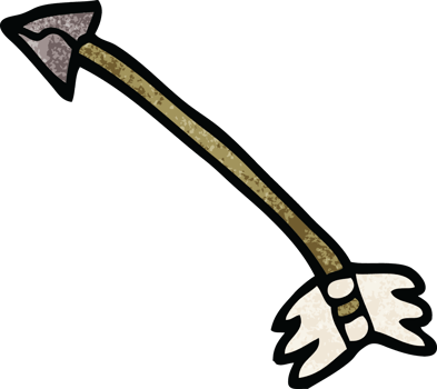 cartoon doodle primitive arrow png