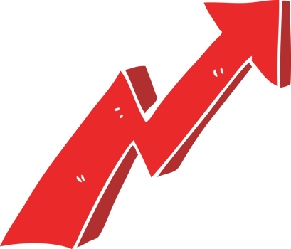 cartoon doodle business growth arrow png