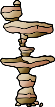 cartoon doodle of stacked stones png