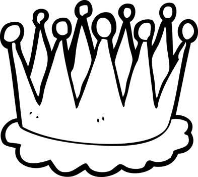 hand drawn black and white cartoon crown png