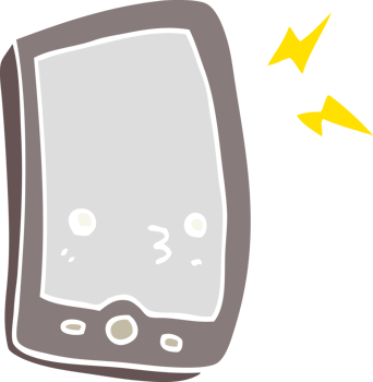 flat color style cartoon mobile phone png