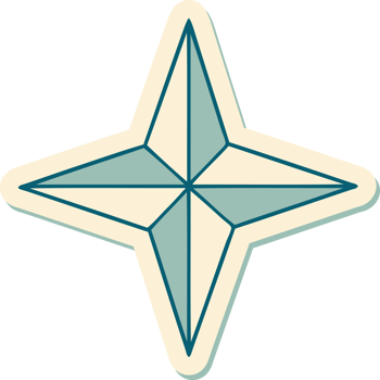 sticker of tattoo in traditional style of a star png