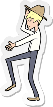 sticker of a cartoon fashionable man png