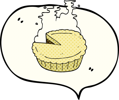 hand drawn comic book speech bubble cartoon pie png