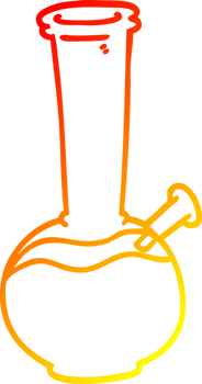 warm gradient line drawing of a cartoon bong png