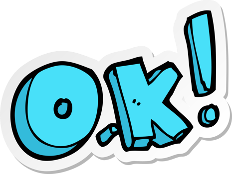 sticker of a cartoon OK symbol png