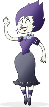 hand drawn cartoon vampire girl png