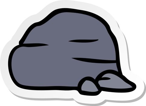 hand drawn sticker cartoon doodle of stone and pebbles png