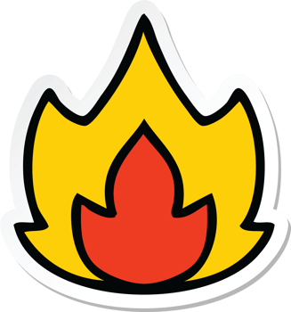 sticker of a cute cartoon fire png