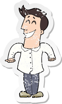 retro distressed sticker of a cartoon businessman png