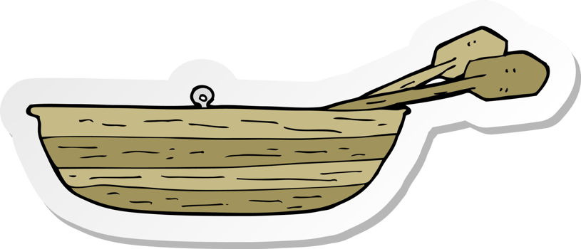 sticker of a cartoon rowing boat png