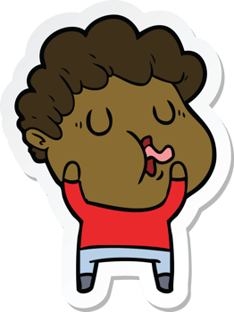 sticker of a cartoon man pulling face png