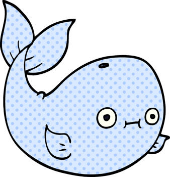 cartoon doodle sea whale png