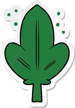 sticker of a cartoon leaf png