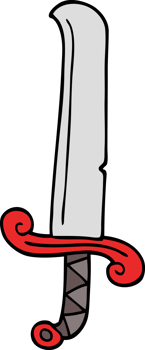 cartoon doodle long sword png
