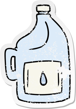 hand drawn distressed sticker cartoon doodle of a large drinking bottle png