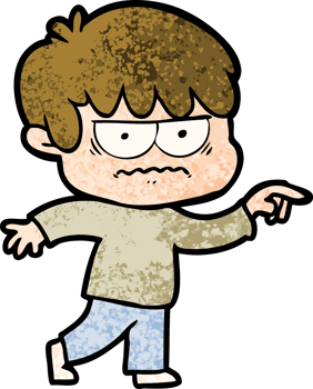 annoyed cartoon boy png