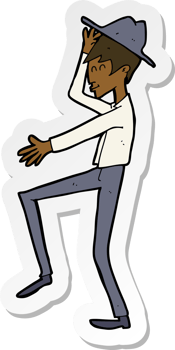sticker of a cartoon fashionable man png