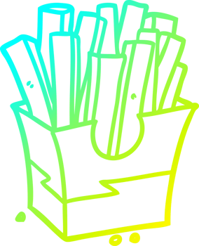 cold gradient line drawing of a junk food fries png