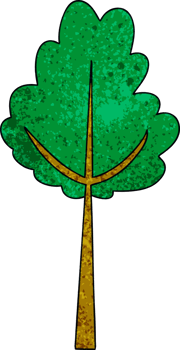 hand drawn quirky cartoon tree png