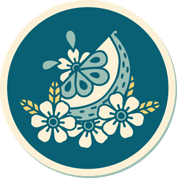 sticker of tattoo in traditional style of a decorative lemon png