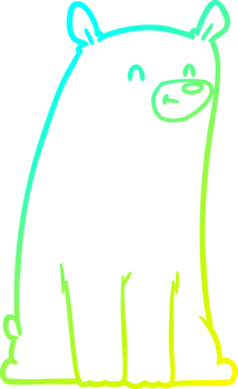 cold gradient line drawing of a cartoon bear png