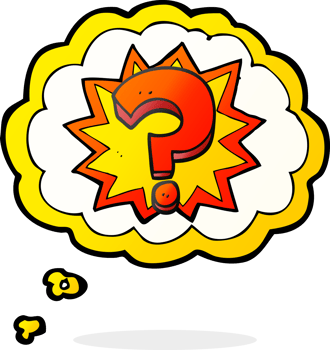 hand drawn thought bubble cartoon question mark png