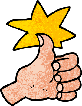 grunge textured illustration cartoon thumbs up symbol png