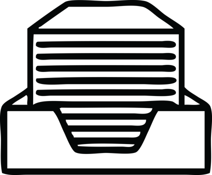 line drawing cartoon of a stack of office papers png