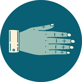 iconic tattoo style image of a hand png