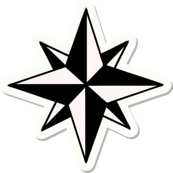 sticker of tattoo in traditional style of a star png