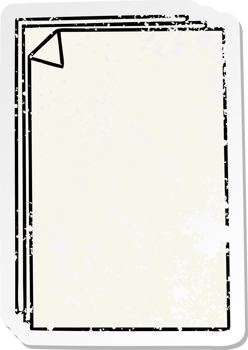 distressed sticker of a quirky hand drawn cartoon paper pile png
