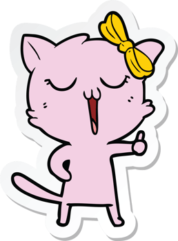sticker of a cartoon cat png