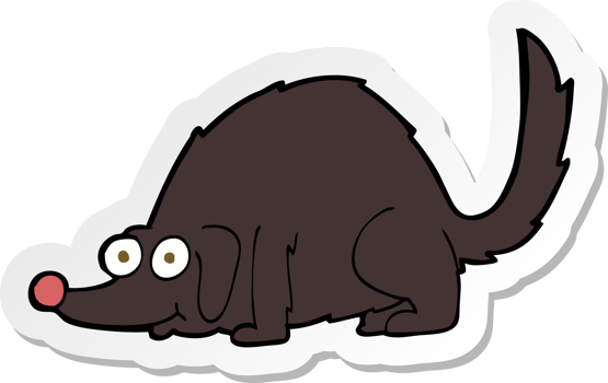 sticker of a cartoon happy dog png