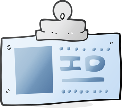 hand drawn cartoon ID badge png