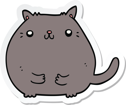 sticker of a cartoon cat png