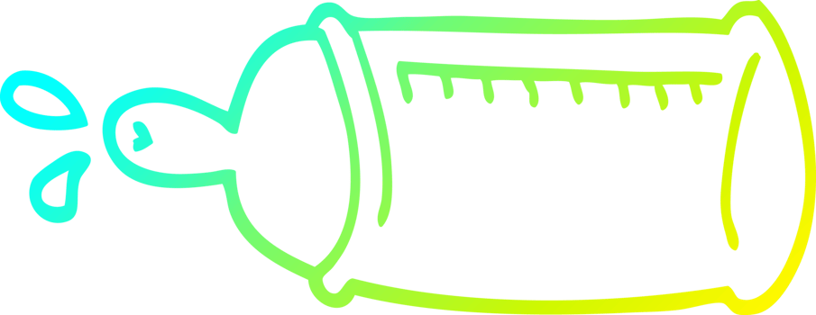 cold gradient line drawing of a cartoon baby bottle png