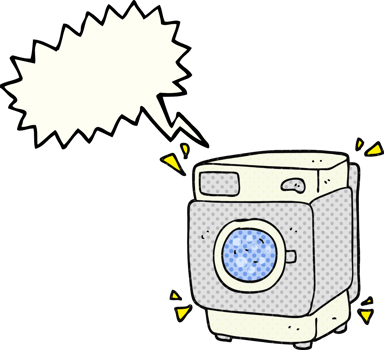 hand drawn comic book speech bubble cartoon rumbling washing machine png