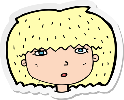 sticker of a cartoon female face png