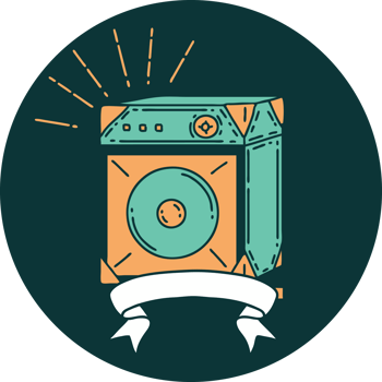 icon of a tattoo style guitar amplifier png