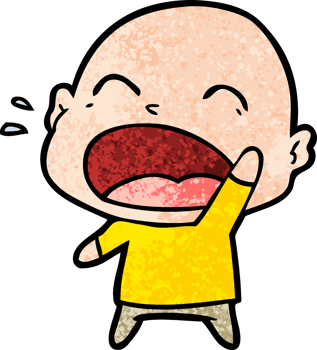 cartoon shouting bald man png