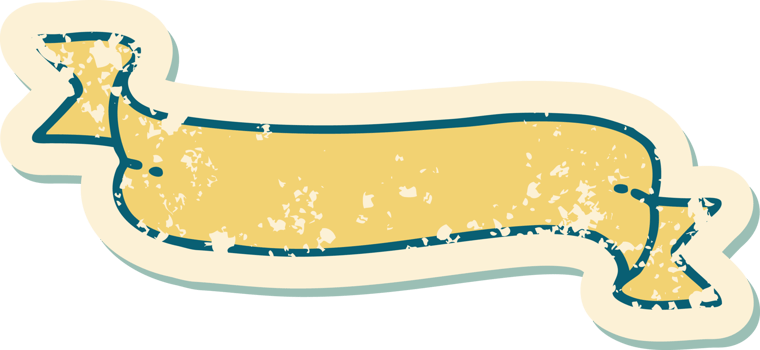 iconic distressed sticker tattoo style image of a banner png