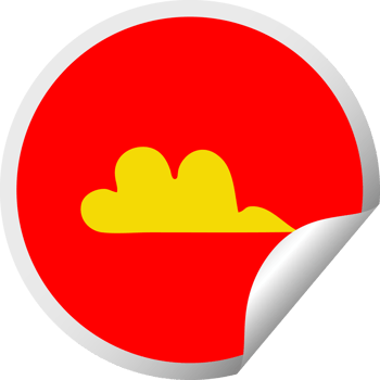 circular peeling sticker cartoon of a cloud png