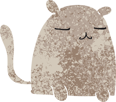 retro illustration style quirky cartoon cat png