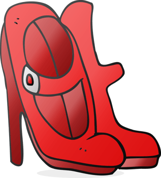 hand drawn cartoon high heeled shoes png