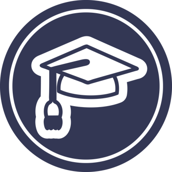 graduation cap circular icon symbol png